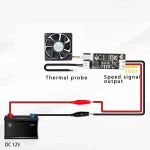 12V 0.8A DC <strong>PWM</strong> 2-3 Single Wire Fan <strong>Temperature</strong> Control Speed <strong>Controller</strong> Chassis Computer Noise Reduction Module NTC B50K 3950