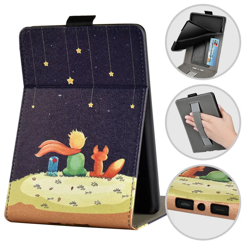 Printed Leather Case for kindle paperwhite 1/2/3 Soft TPU Cover for Paperwhite 3 with Hand Strap