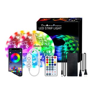 スマートWiFiLEDストリップライトはAlexaGoogle Home 5050 LEDアプリ制御ミュージックライトストリップで動作しますホームキッチンTVパーティー用 - Product Image 1