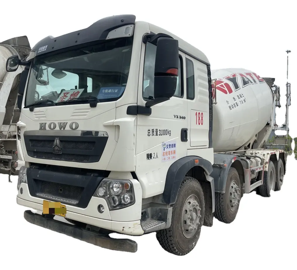 Nhà máy cung cấp 8m3 sinotruk HOWO 8x4 340hp 12 bánh xe 8 khối sử dụng bê tông xi măng trộn trống xe tải