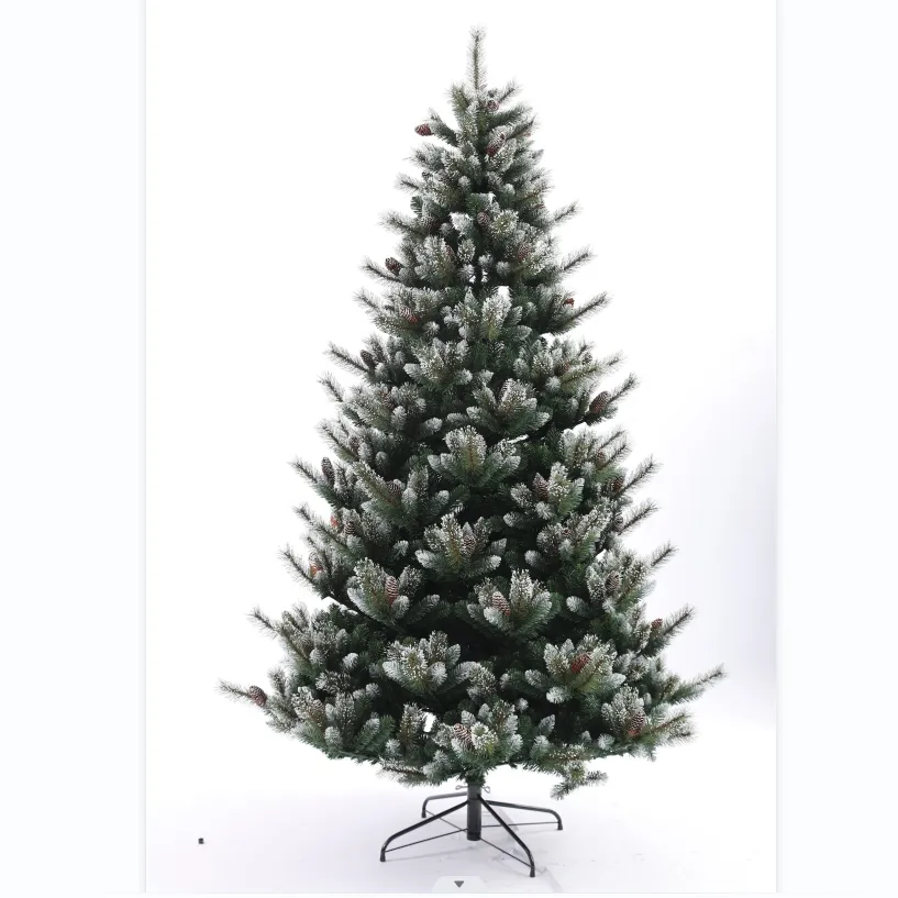 6 kaki. Pohon Natal Natal buatan, pohon Natal dengan dudukan logam untuk dekorasi liburan Festival dalam ruangan dan luar ruangan