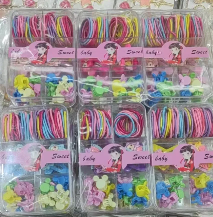 Children's rubber band girls' elastic harmless hairgrip baby's little chirp thumb ring little girl colorful hair clips