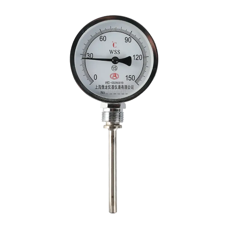 Alta qualidade personalizado temperatura medidor aço inoxidável industrial bimetálico termômetro