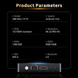 2025 החדש x88 מיני 14 טלוויזיה אנדרואיד חכם 14 תיבת טלוויזיה rk3518 תמיכה סופר חום פיזור 4k hdr 10 קול להגדיר מרחוק - Product Image 5