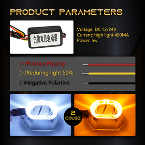 2.5 inç LED melek gözler kefenlerle 5000K 12V projektör Lens motosiklet lambası dekoratif kapak güçlendirme far Xenon HID lamba - Product Image 5