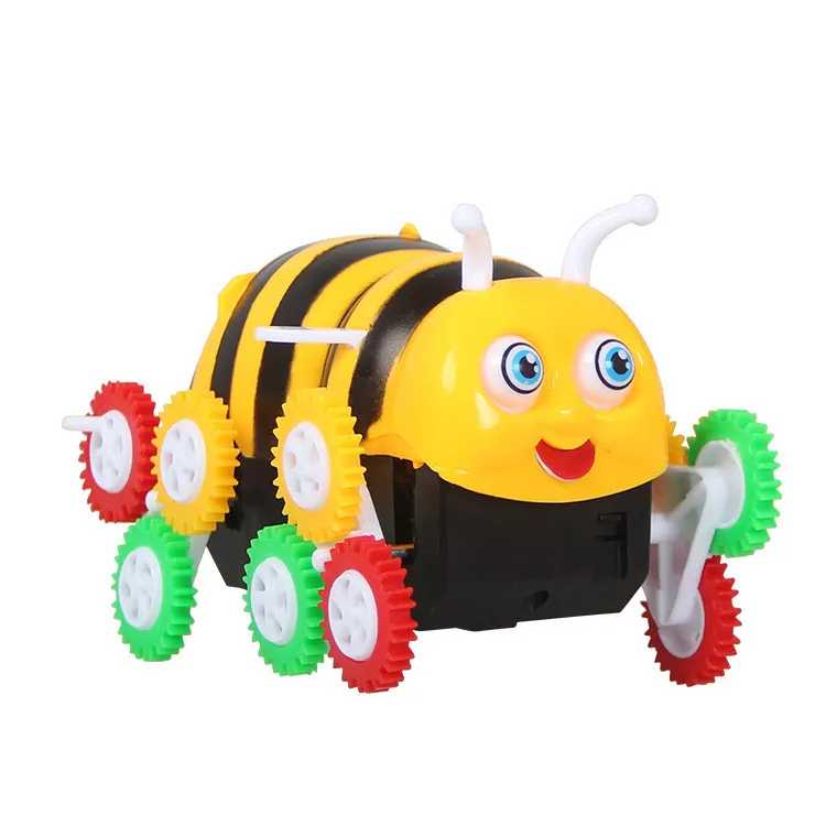 מוסיקה אלקטרוני חמוד בעלי החיים צעצוע 360 תואר פעלולים מכוניות דבורת צעצוע כלי רכב אוטומטי Flip חשמלי פעלולים רכב צעצועי משחקי ילדים