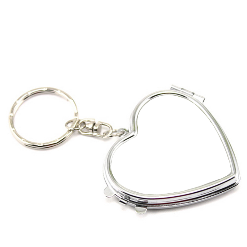 Heart keychain mirror