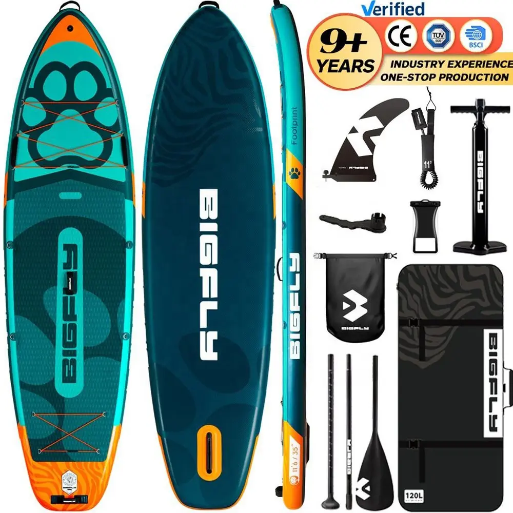 2024 Customized Standup Paddle Board Inflatable Sup Paddle Board Isup 11'6''*35''*6'' KAYAK Seat Board With Aluminum Alloy Oar