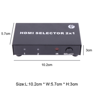 VCOM <strong>1</strong> Monitor for <strong>2</strong> Computers Video Switcher Metal Case <strong>2</strong> in <strong>1</strong> Out 3D <strong>1</strong>.4V <strong>HDMI</strong> <strong>Switch</strong> with Remote Control IR