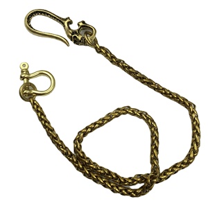 Fashion Solid Brass U-Haken Key <span class=keywords><strong>Loop</strong></span> Pocket Herren Brieftasche Kette Messing Klett verschluss Schlüssel anhänger