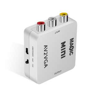 A granel de 1080P AV2VGA adaptador Mini RCA AV CVBS a VGA HD convertidor de vídeo con Jack de Audio de 3,5mm para PC portátiles HDTV
