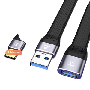 USB4ข้อมูลการชาร์จเร็ว Type-C ตัวผู้กับตัวผู้ส่ง40GB ธันเดอร์โบลท์ USB 4แบบนุ่มแบนสั้น C กับสายต่อ USB - Product Image 2