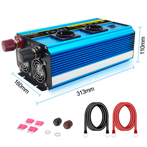 Convertidor DC AC inversor de corriente DC 12V 24 voltios AC 220V 1600W 3200W inversor de onda sinusoidal pura LCD de salida dual para casa - Product Image 2