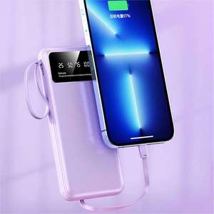 10000mAh Ultra Slim Power Bank Eingebautes Ladekabel Universelles schnelles USB-Laden für iPhone Android Phones Tragbares Ladegerät - Product Image 6