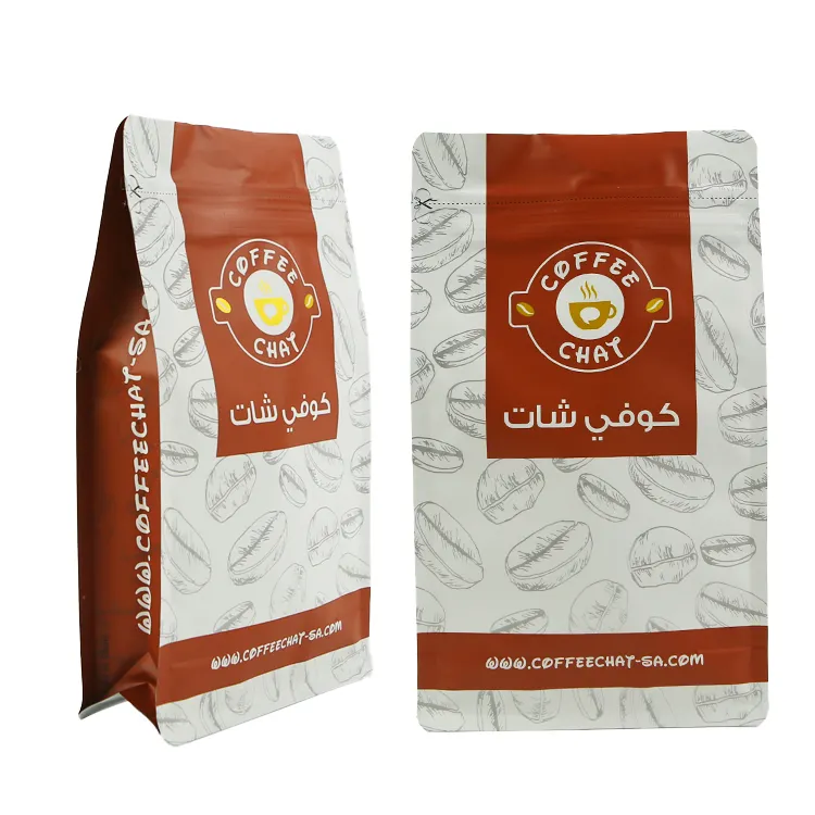 مصنع OEM Bolsas دي مقهى 250g500g1kg مخصص الأغلاق مسطحة القاع مرنة التعبئة والتغليف ل بودرة الشوكولاتة أكياس البن المطحون