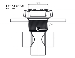 HT-B331 Van Phản Lực Cổ Bồn Tắm Nước Nóng Van Chuyển Hướng 2 Chiều Điều Khiển Bên Trên Điều Khiển Thác Nước Bật/Tắt Bồn Nước Nóng - Product Image 6