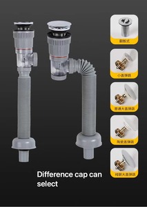 Pop-Up-Abflussverschluss mit Überfluss oder ohne Überfluss für Badezimmer-Wasserhahn Waschtisch-Wirbelkorb mit verstellbarem Rohr - Product Image 5