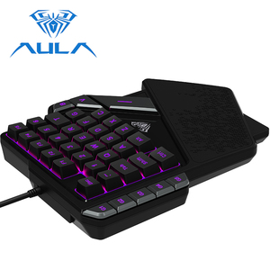 AULA K2คีย์บอร์ดเล่นเกมมือเดียว,มีไฟRGB 7สีคีย์บอร์ดสำหรับเล่นเกมคอมพิวเตอร์ตั้งโต๊ะและแล็ปท็อปโทรศัพท์ - Product Image 4