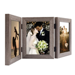 Çiftlik üç fotoğraf çerçevesi üç açıklıklar üçlü resim çerçevesi 5x7 ile üç katlı menteşeli fotoğraf çerçevesi - Product Image 6