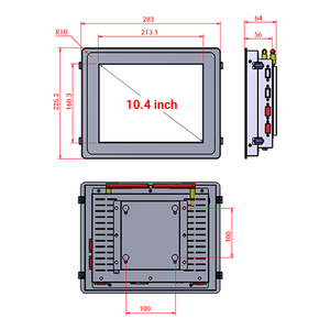 10.4 pollici incorporato open frame metal multi point capacitivo touch screen monitor Android/Windows10 rs232 computer pc industriale - Product Image 5