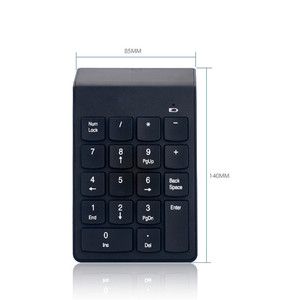 Mini teclado numérico inalámbrico OEM 2,4G, interfaz USB portátil personalizada de 18 teclas para escritorio de oficina o portátil