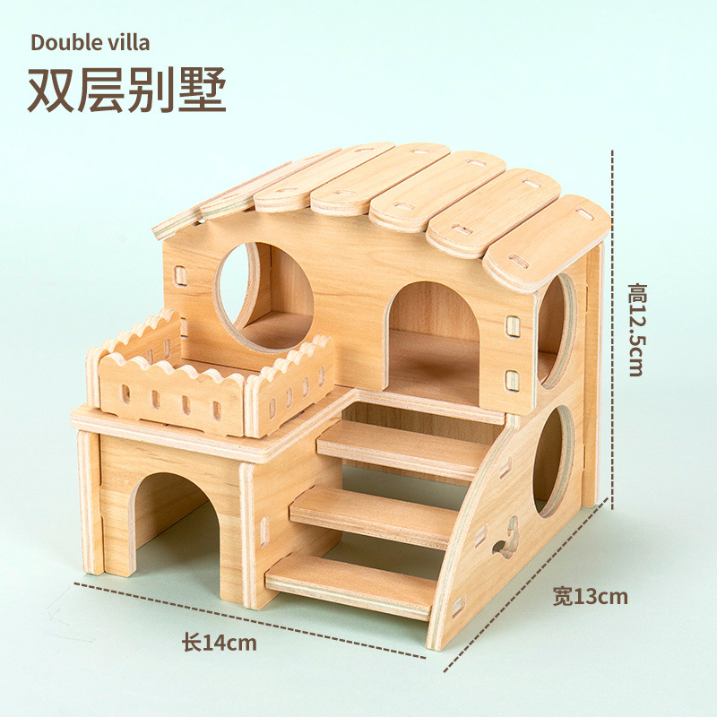 Solid wood two-story villa
