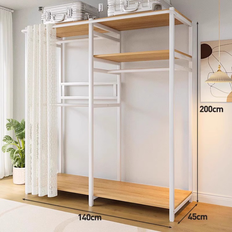 140*45*200-white frame steel and wood combination
