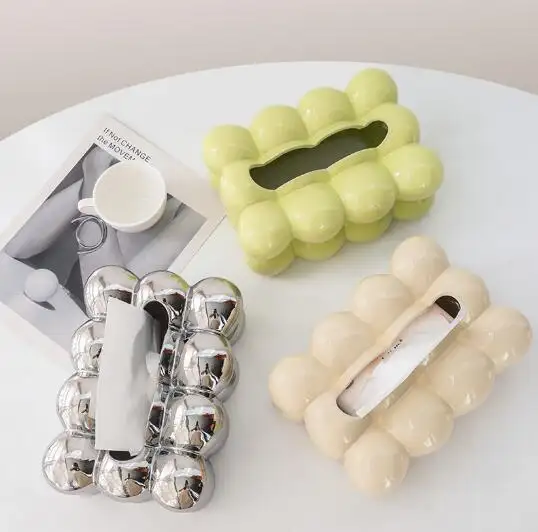 Scatola di fazzoletti da comodino in ceramica creativa per marshmallow in soggiorno