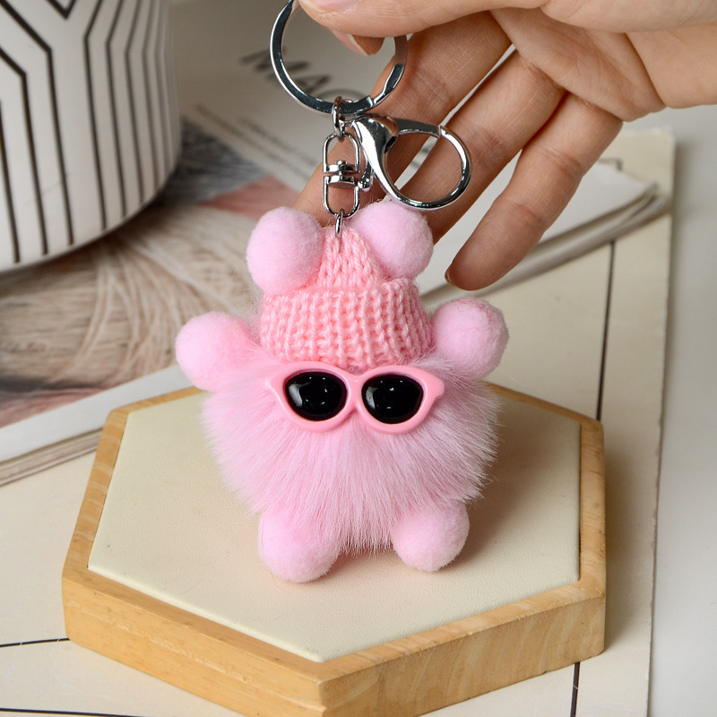 F * peluche imitation laine briquettes-rose