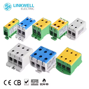 Terminal de conector de Montaje en carril Din personalizado, bloque de terminales Al Cu de 3 polos y 6 orificios para gabinete - Product Image 1
