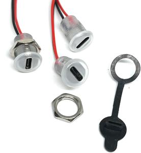 USB-C 5A สูงชาร์จกระแส M11 Nut Snap ล็อคแผ่นโปร่งใสหญิงประเภท C กันน้ําหญิง Jack - Product Image 3