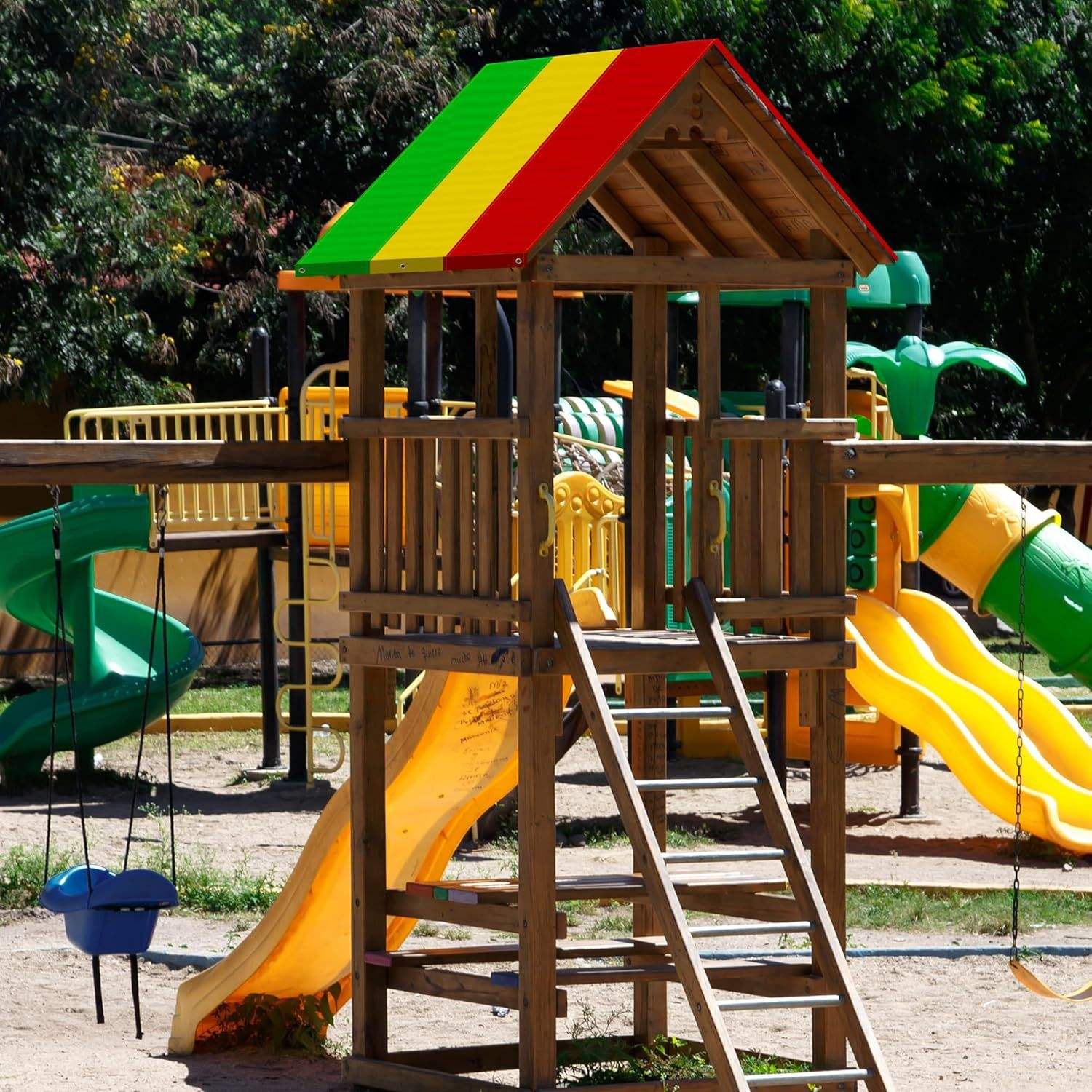 Green, blue, and gray (two-tone)