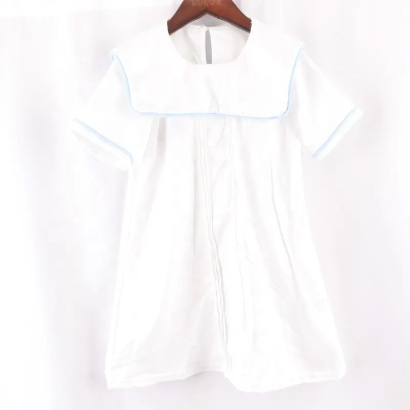 Criança menina roupas verão vestido confortável seda vestido puro algodão branco 8 anos moda menina vestido