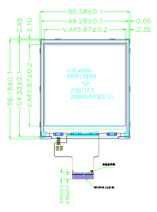 Hot 2,51 Zoll quadratisches Display 240x240 Auflösung TFT LCD-Modul Bildschirm 12-Uhr-Anzeige Unterstützt SPI RGB MCU-Schnitts telle ST7789 - Product Image 3