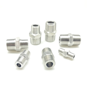 304不锈钢1/8 “1/4” 3/8 “1/2” BSP NPT六角奶嘴高压3000 psi螺纹六角减少奶嘴管件 - Product Image 5