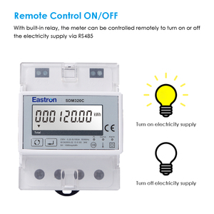 Eastron SDM320C Tipo de riel DIN RS485 Modbus Control remoto Medidor de energía de encendido/apagado para monitoreo de energía del sistema SCADA - Product Image 4