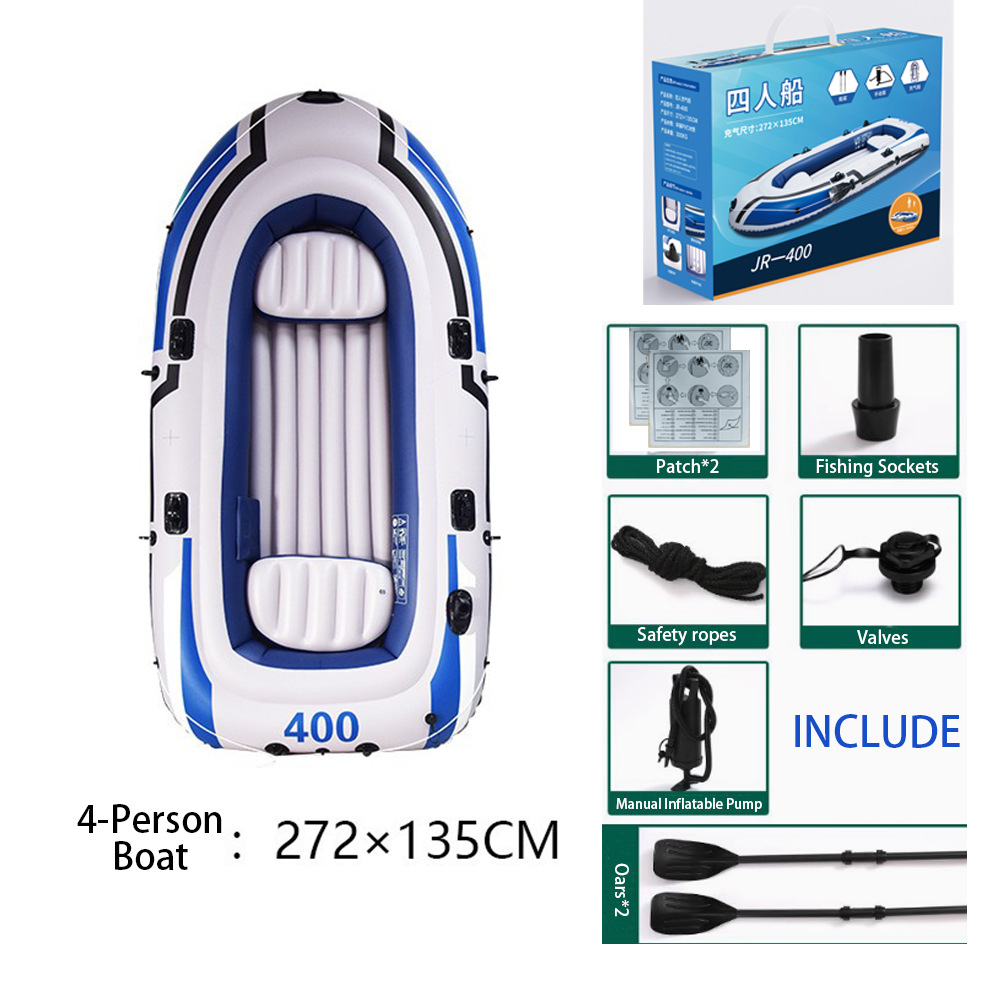 bluewhite inflatable boat for 4 people
