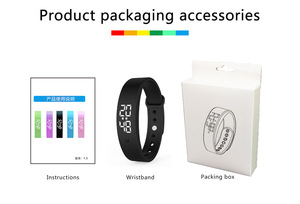 Aosman Hot Bán rung Đồng hồ báo thức LED hiển thị nhiệt độ tự động màn hình thông minh xem thể thao Vòng đeo tay với 3D Pedometer - Product Image 4