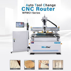 Máquina enrutadora CNC industrial con cambiador automático de herramientas y sistema de control LNC