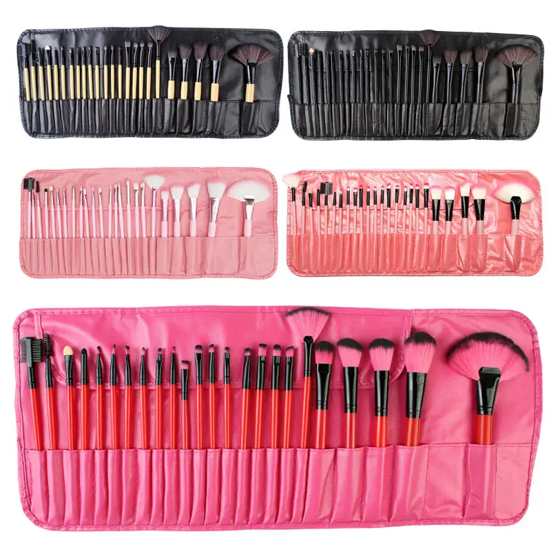 Großhandel Make-Up Geschenk-Sets 24 Stück Synthetische Reise-Make-Up-Pinsel Grundlage Kosmetik Pulver Gesicht Make-Up Pinsel-Set mit Tasche