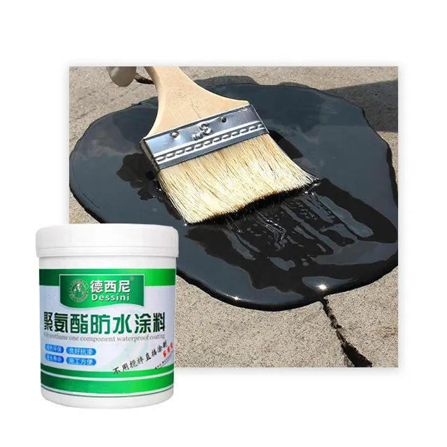 Mái waterproorfing Polyurethane lớp phủ chống thấm nước màu đen nhựa Đường vật liệu chống thấm cho bên ngoài bức tường sử dụng ngoài trời