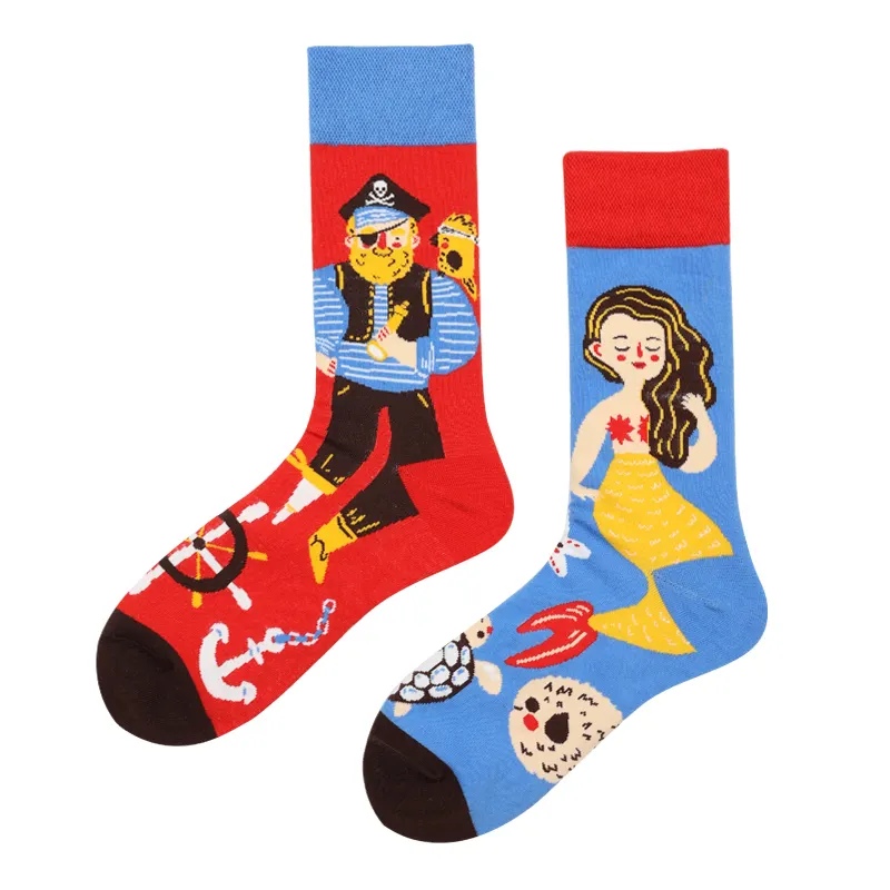 Оптовая продажа, спортивные носки унисекс, вязаные милые забавные носки, носки из комиксов, Мультяшные носки