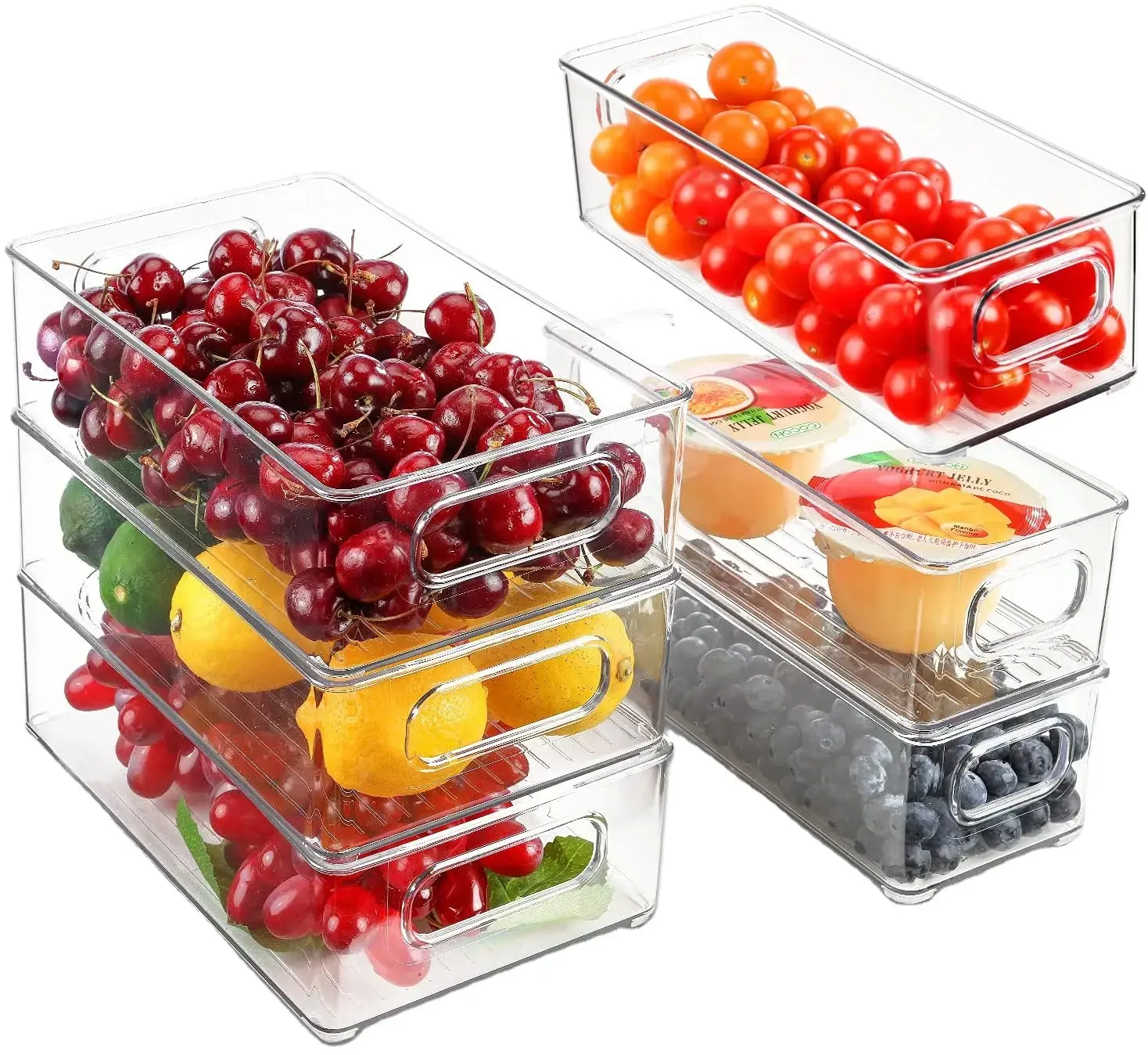Réfrigérateur organisateur conteneurs de stockage boîte alimentaire réfrigérateur tiroir organiser boîte garde-manger matériel sûr