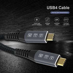 USB4 5K Usb 4สายเคเบิล20V/5A 100W C ถึง C 1.5M 40Gbps สำหรับ SSD/EGpu ภายนอก - Product Image 2
