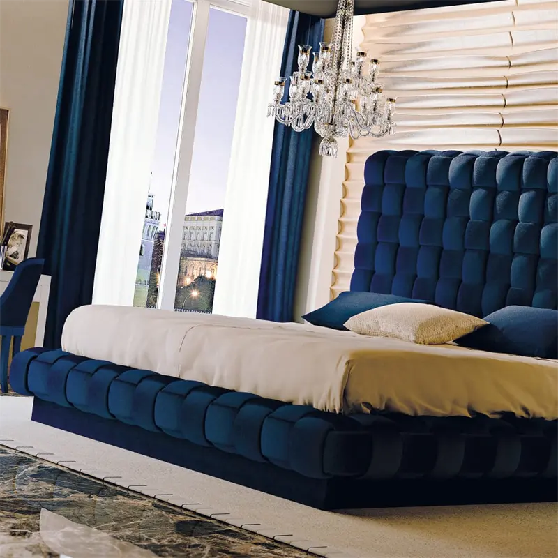 ร้อนขายหรูหราเตียงคู่โมเดิร์นออกแบบใหม่Soildไม้ขนาดKingเตียงโรงแรมเทคโนโลยีผ้าชุดห้องนอน