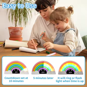 I nuovi bambini imparano il Timer con Timer arcobaleno promemoria per il conto alla rovescia multifunzione studiano la lampada con Timer digitale autogestita - Product Image 2