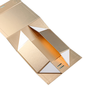 可折叠纸板包装盒运输纸箱玫瑰金彩色礼品盒带丝带 - Product Image 5