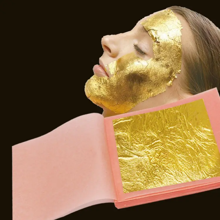 एक त्वचा की देखभाल थोक OEM स्पा विरोधी शिकन शीट कागज मुखौटा 24k सोने की पन्नी पत्ती