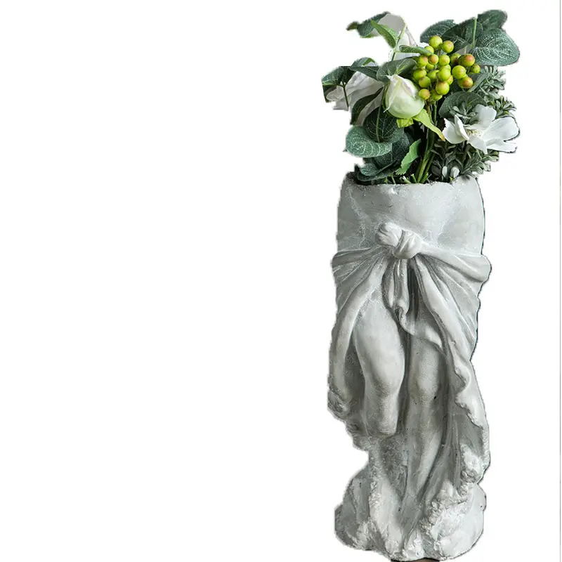 Vaso de planta europeu, vaso de flores para escultura, vaso de plantas, decoração criativa para o ar livre, vaso de cimento