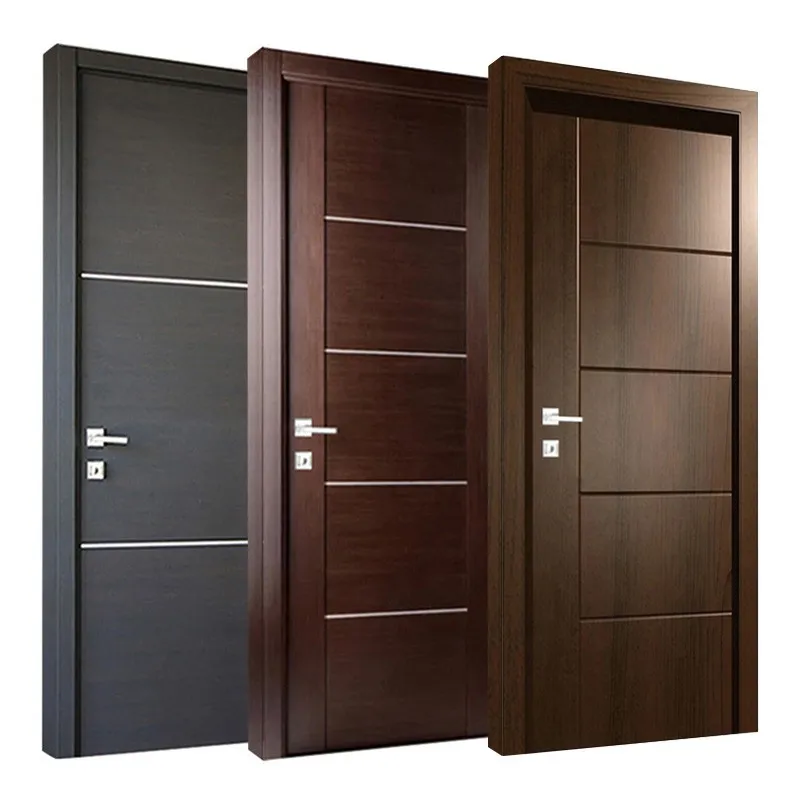 Casa de luxo de alta qualidade porta do quarto moldura, único painel sólido à prova de som moderno simples design de porta de madeira